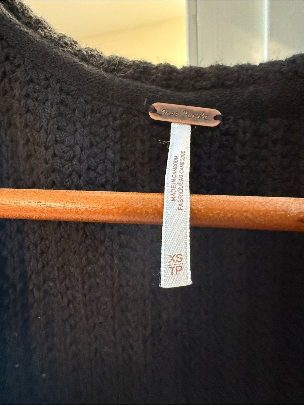 Free People Black Ribbed Button-Front Cardigan - Picture 7 of 7